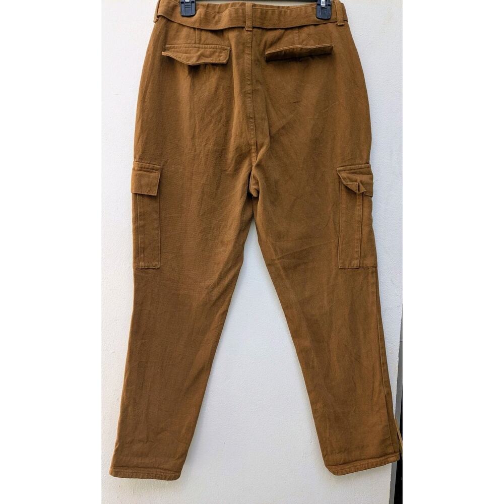 PacSun Women's Pants Utility Cargo Rustic Belted Brown Denim Size 28 - Picture 14 of 14